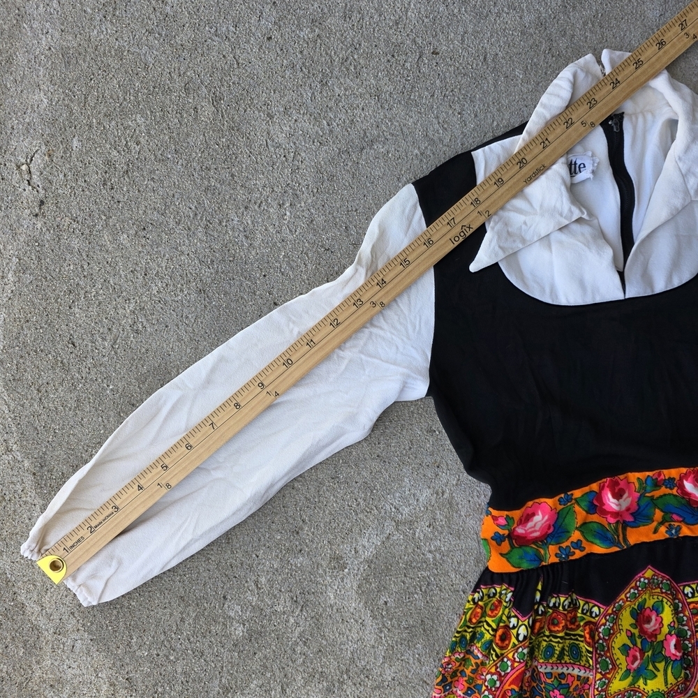 Vintage 70s Carlette Union Made Boho Floral Maxi Dress - Picture 12 of 13